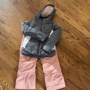Obermeyer Girls Ski Gray and Pink Jacket and Pants